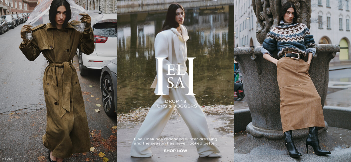 HELSA DROP 18 FUR & JOGGERS. Elsa Hosk has redefined winter dressing and the season has never looked better. Shop Now.