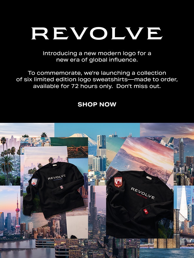 Revolve. Introducing a new modern logo for a new era of global influence.