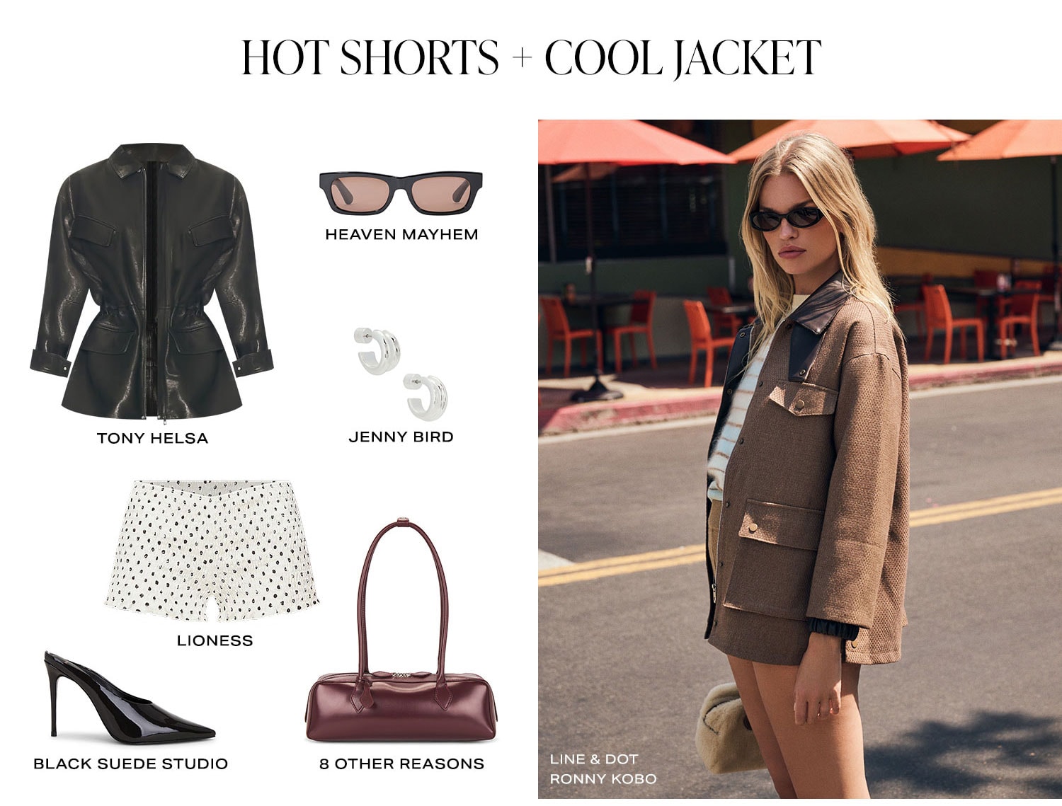 Fall Outfit Formulas. Hot Short + Cool Jacket. Shop Now.
