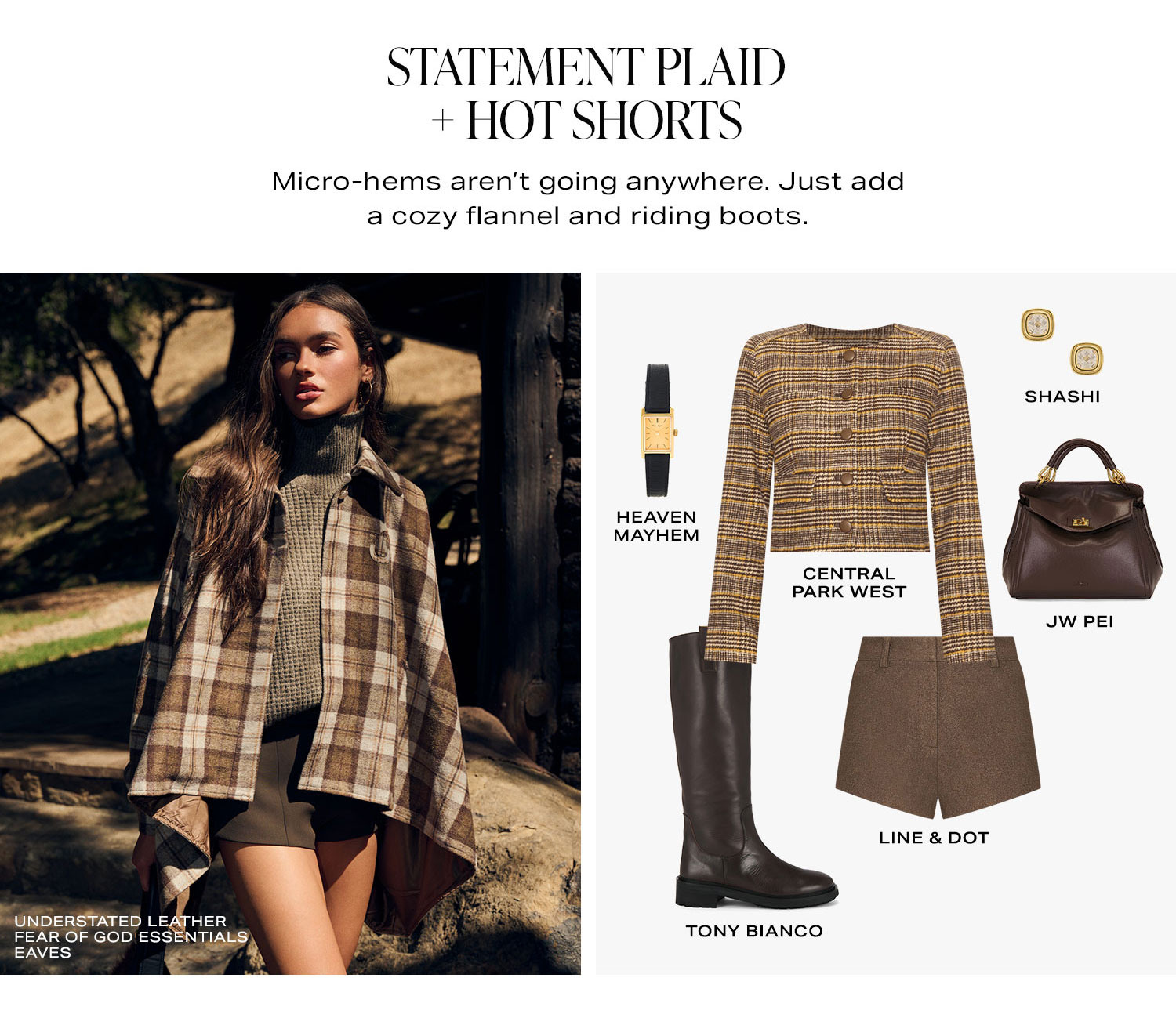 Statement Plaid + Hot Shorts. Shop Now.