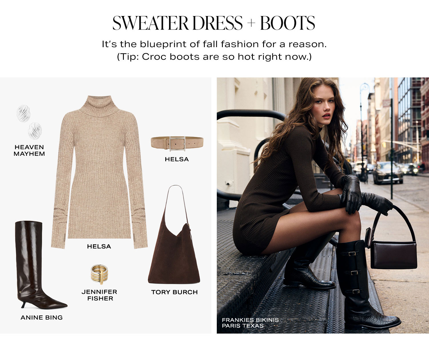 Sweater Dress + Boots. Shop Now. 
