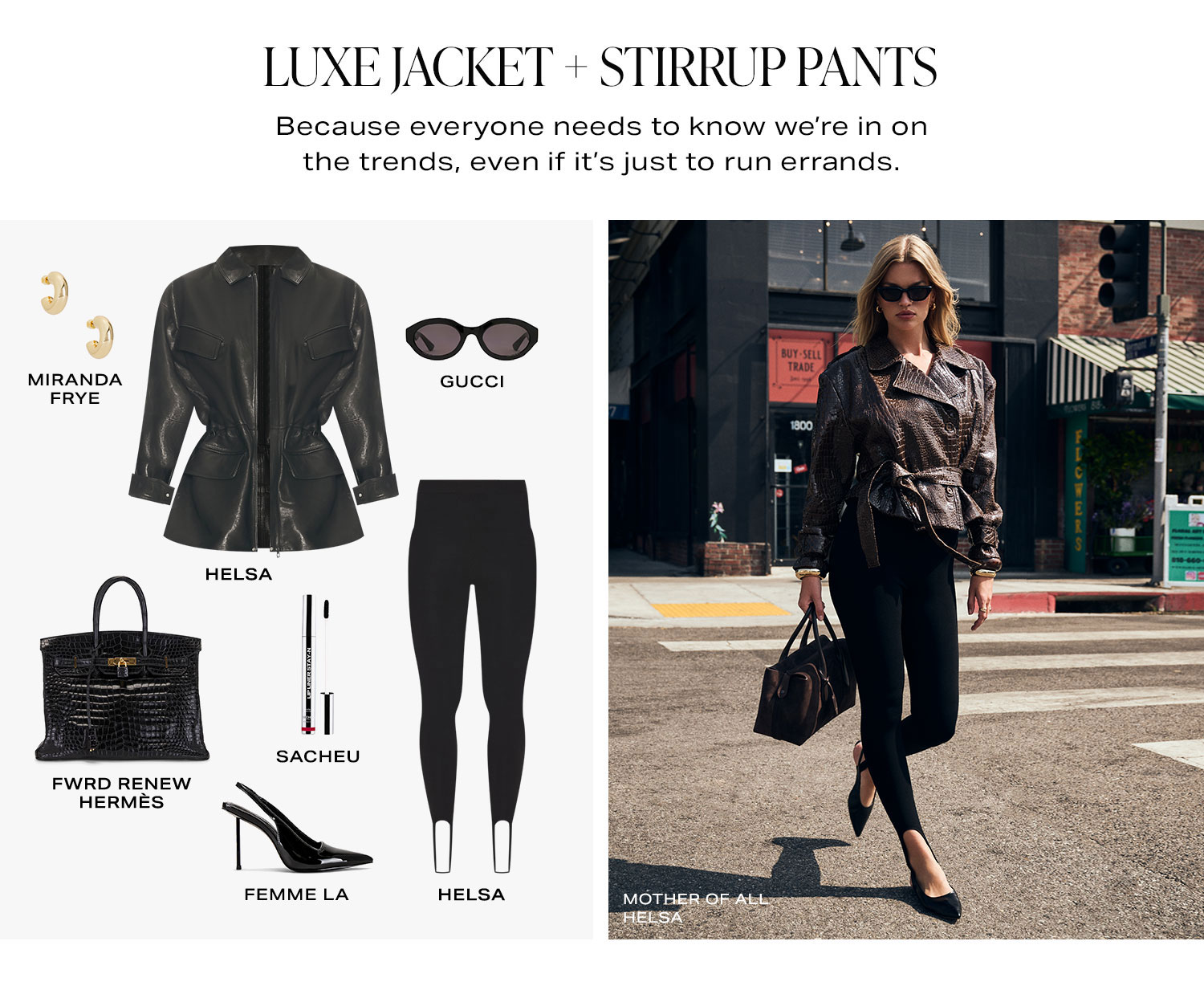 Luxe Jacket + Stirrup Pants. Shop Now.