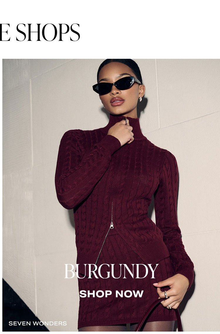 REVOLVE Shops: Burgundy. Shop Now.