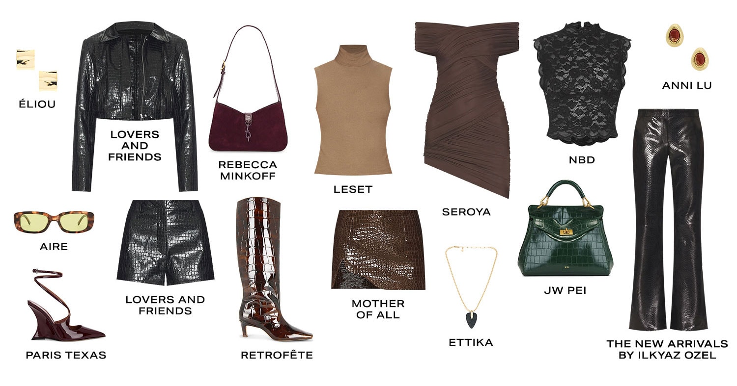 Croc-Effect Leather. Product Assortment.