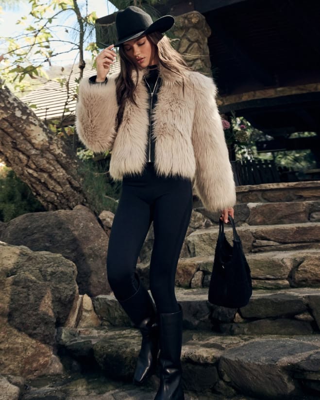 Aspen Luxe. Make a glam statement on and off the slopes with an effortless fur coat. Shop Now.