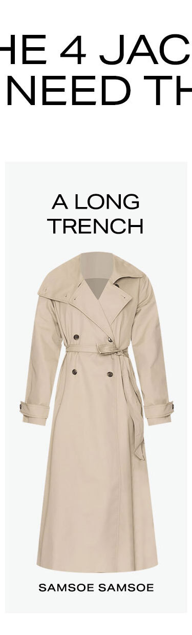 The 4 Jackets You Need This Fall: A Long Trench.