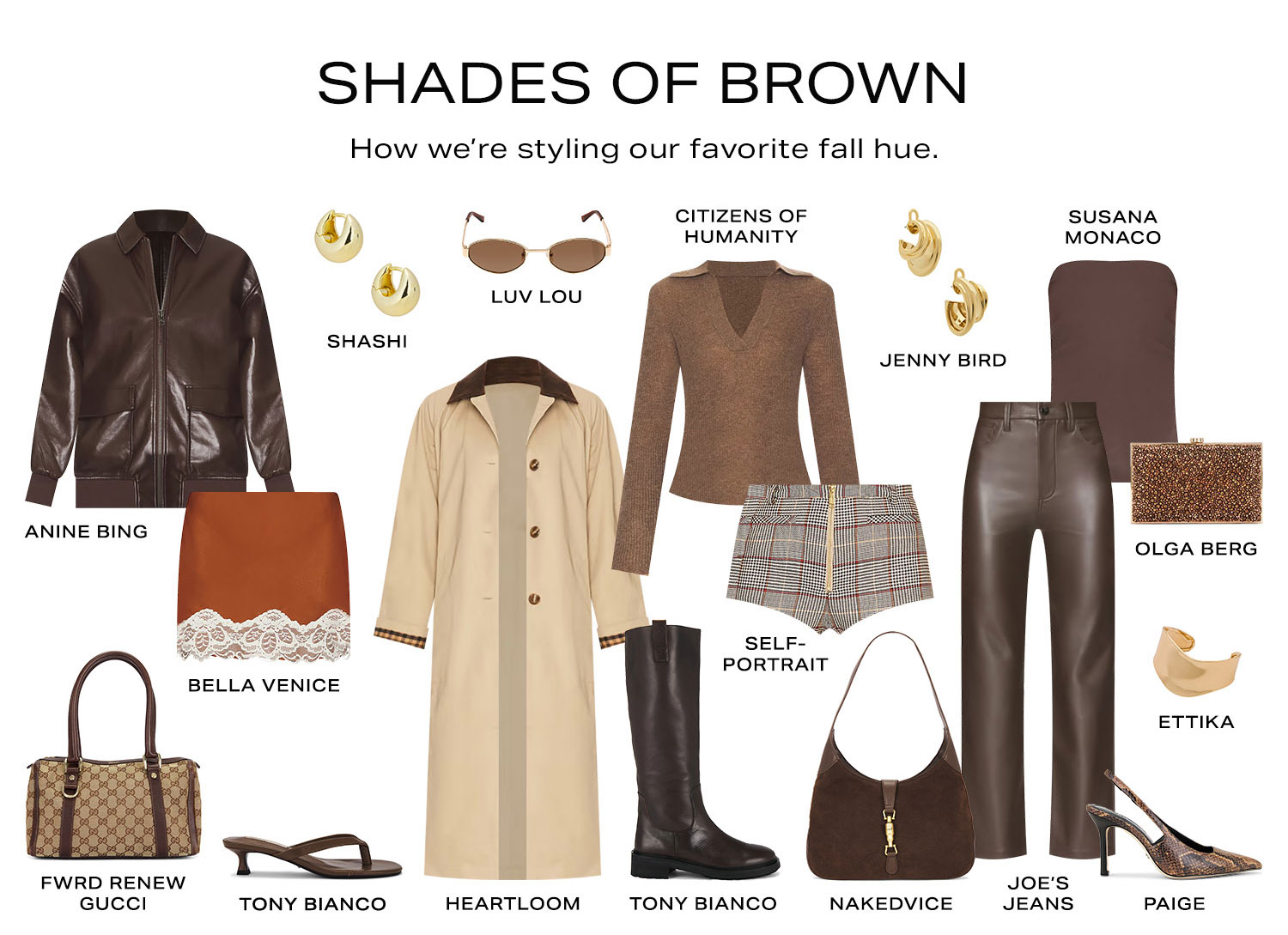 Shades of Brown. How we're styling our favorite fall hue. Product Assortment.