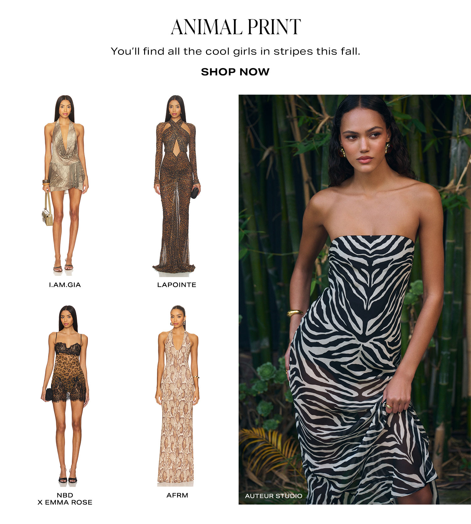 Animal Print. You'll find all the cool girls in stripes this fall. Shop Now.