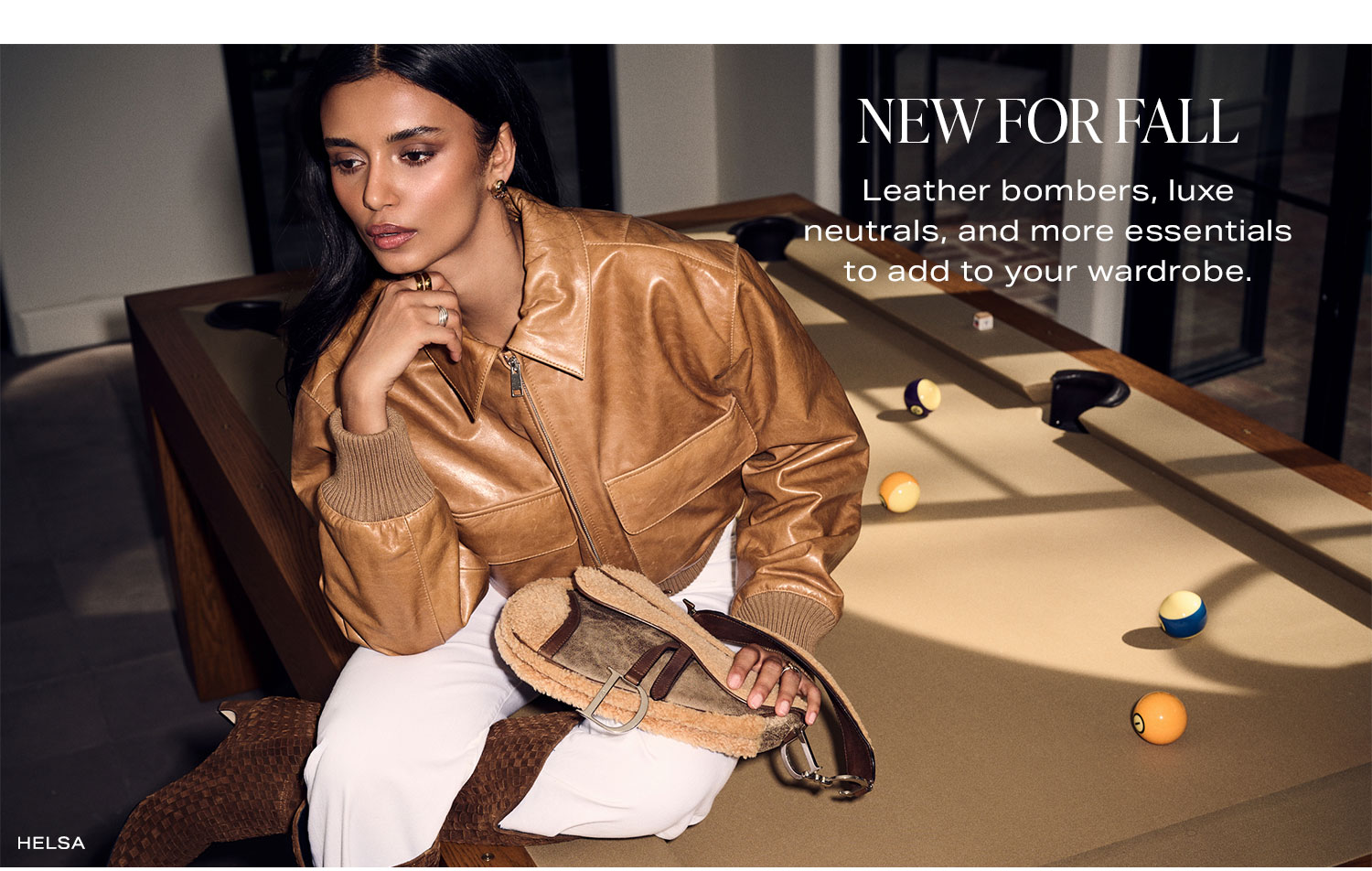 New For Fall. Leather bombers, luxe neutrals, and more essentials to add to your wardrobe.