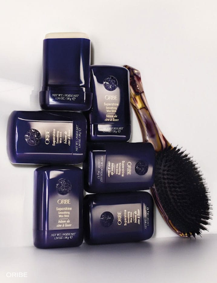 Oribe haircare products and hair brush.