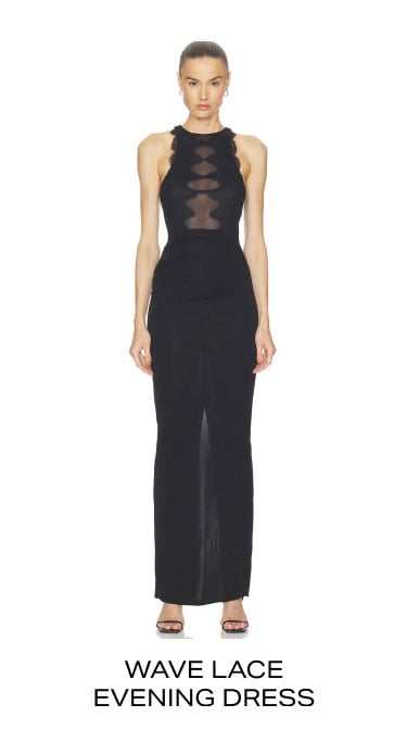 Wave Lace Evening Dress