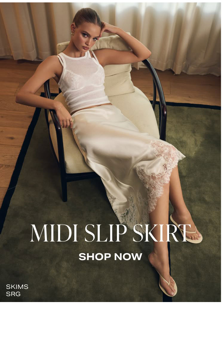 SHOP MIDI SLIP SKIRT