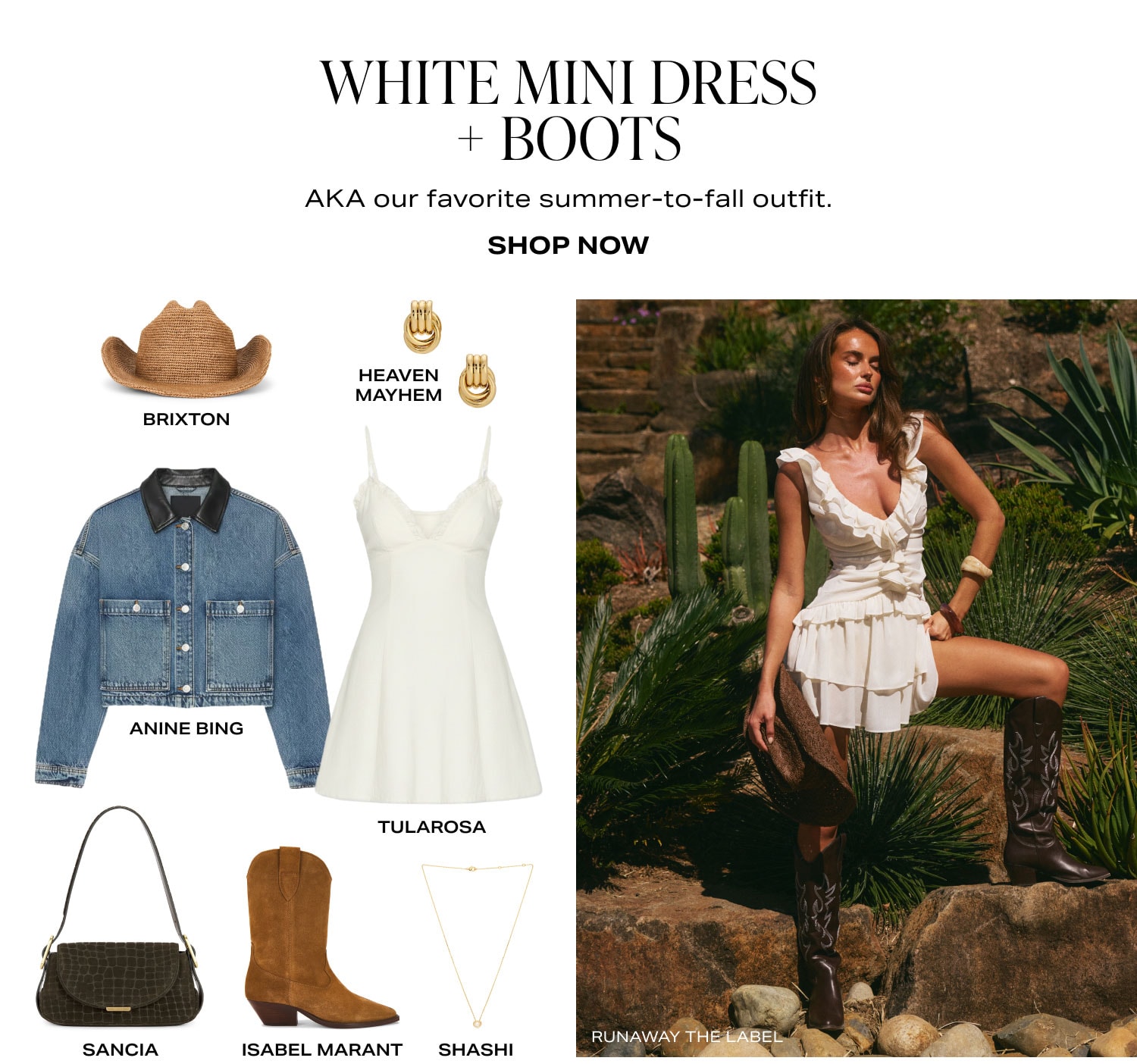 Shop White Mini Dress + Boots