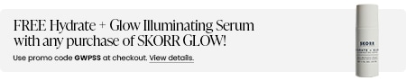 FREE Hydrate + Glow Illuminating Serum with any purchase of SKORR GLOW (SKOR-WU1)! Use promo code GWPSS at checkout.