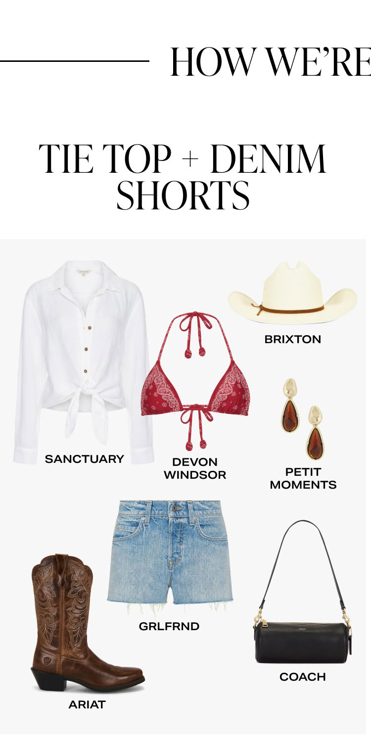 Shop Tie Top + Denim Shorts