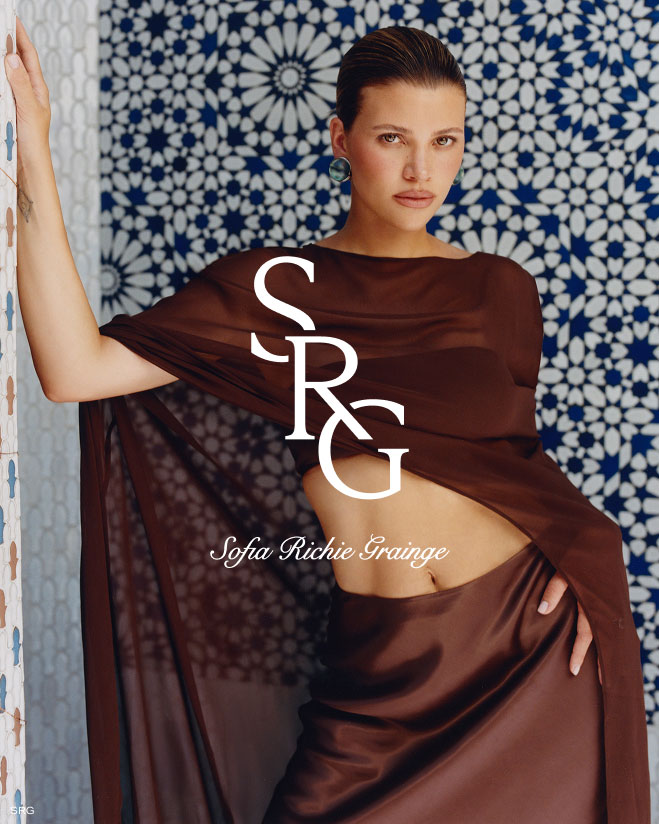 SRG. Sofia Richie Grainge returns with an effortless new collection for summer days and nights: elegant sheer capes, vibrant colors and desert-inspired prints.