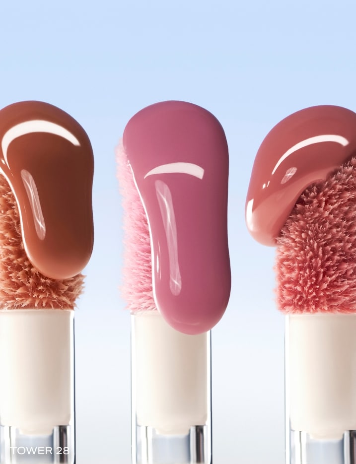 Dripping lip gloss brushes.