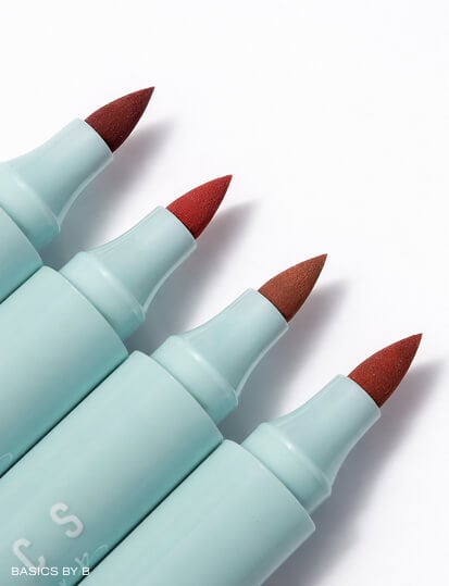 Felt tip lip stains by Basics by B. 