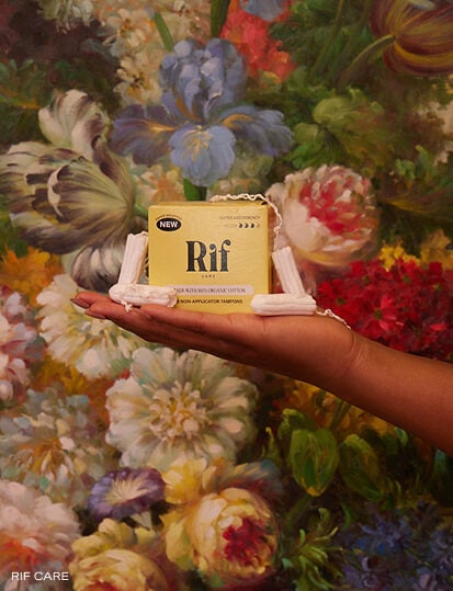 Rif organic cotton non-applicator tampons. 