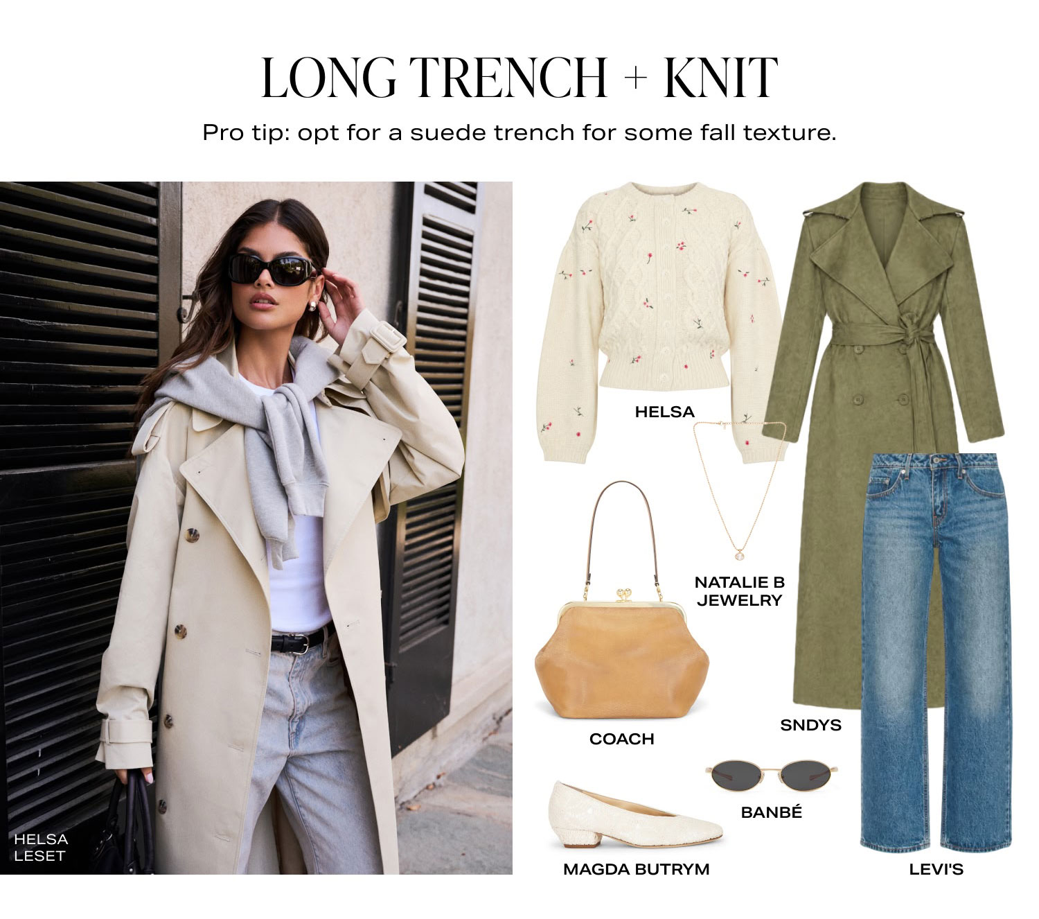 Shop Long Trench + Knit