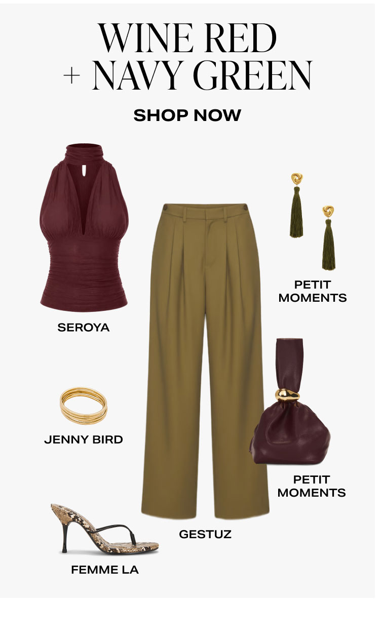 Shop Wine Red + Navy Green